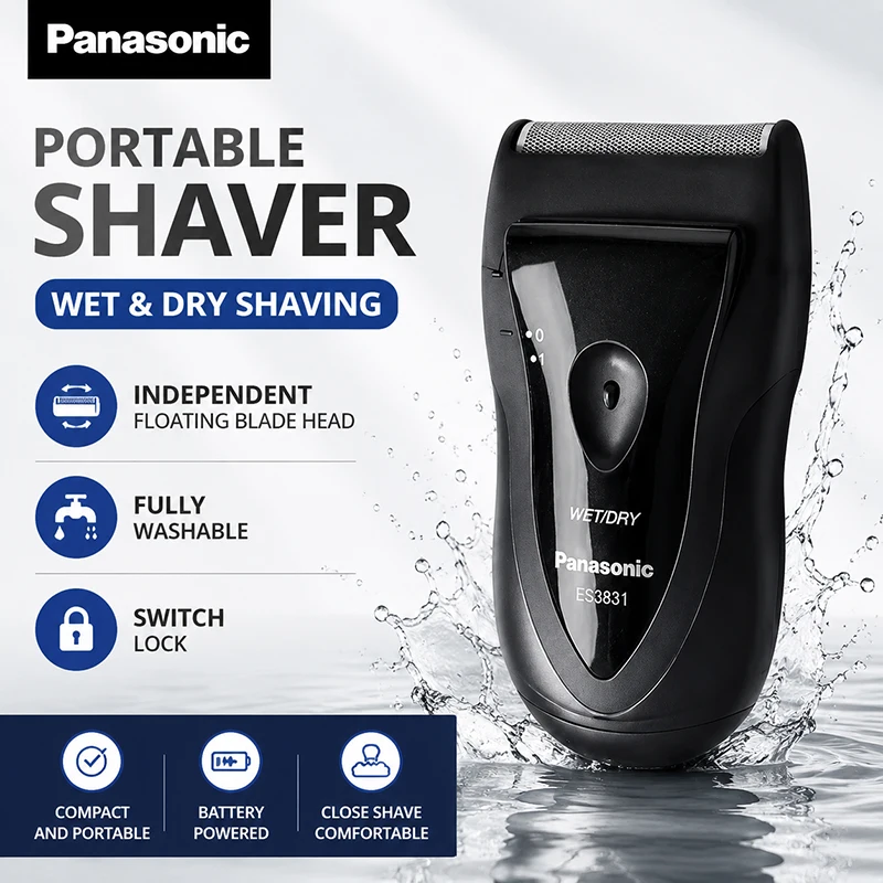 Panasonic B383 Portable Shaver Wet Dry Floating Head Japanese Blade Washable Travel Men Razor Give Your Boyfriend A Holiday Gift