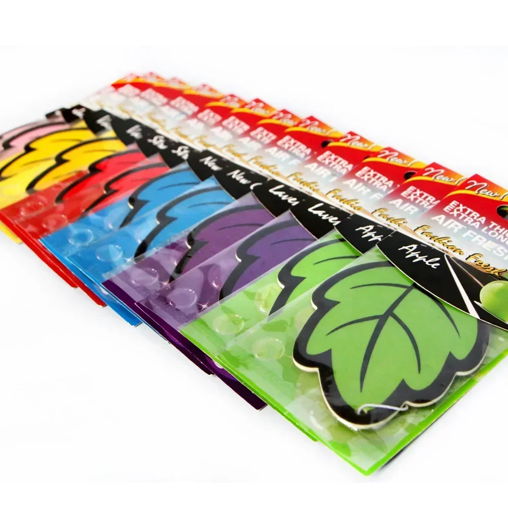 6PCS Car Air Freshener Natural Scented Tea Paper Auto Hanging Vanilla Perfume Fragrance Leaf Shape Car Accessories Interior image 2