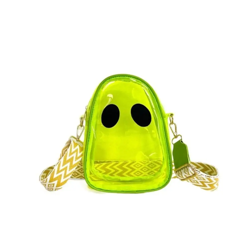 

Simple PVC Ghost Shoulder Bag Transparent Coin Purse Halloween Crossbody Bag Korean Style Candy Color Mobile Phone Bag Lady