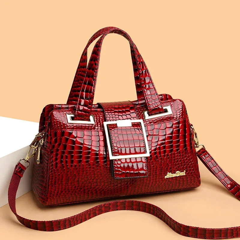 

PU Luxury Crocodile Patterned Handbag Hot Selling Creative Design Women's Crossbody Bag 2026 Valentine's Day New Women's Bag
