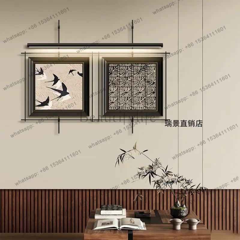 High-end metal pole atmosphere boom painting at the end of the corridor