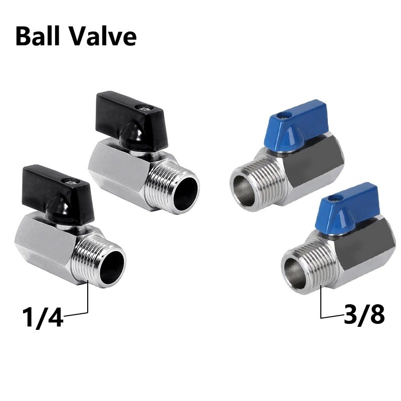 Mosiężny mini zawór kulowy 1/4 i 3/8 żeński x męski zawór odcinający sterowanie przełącznikiem do pomp wodnych zbiorników kran zewnętrzny powietrze