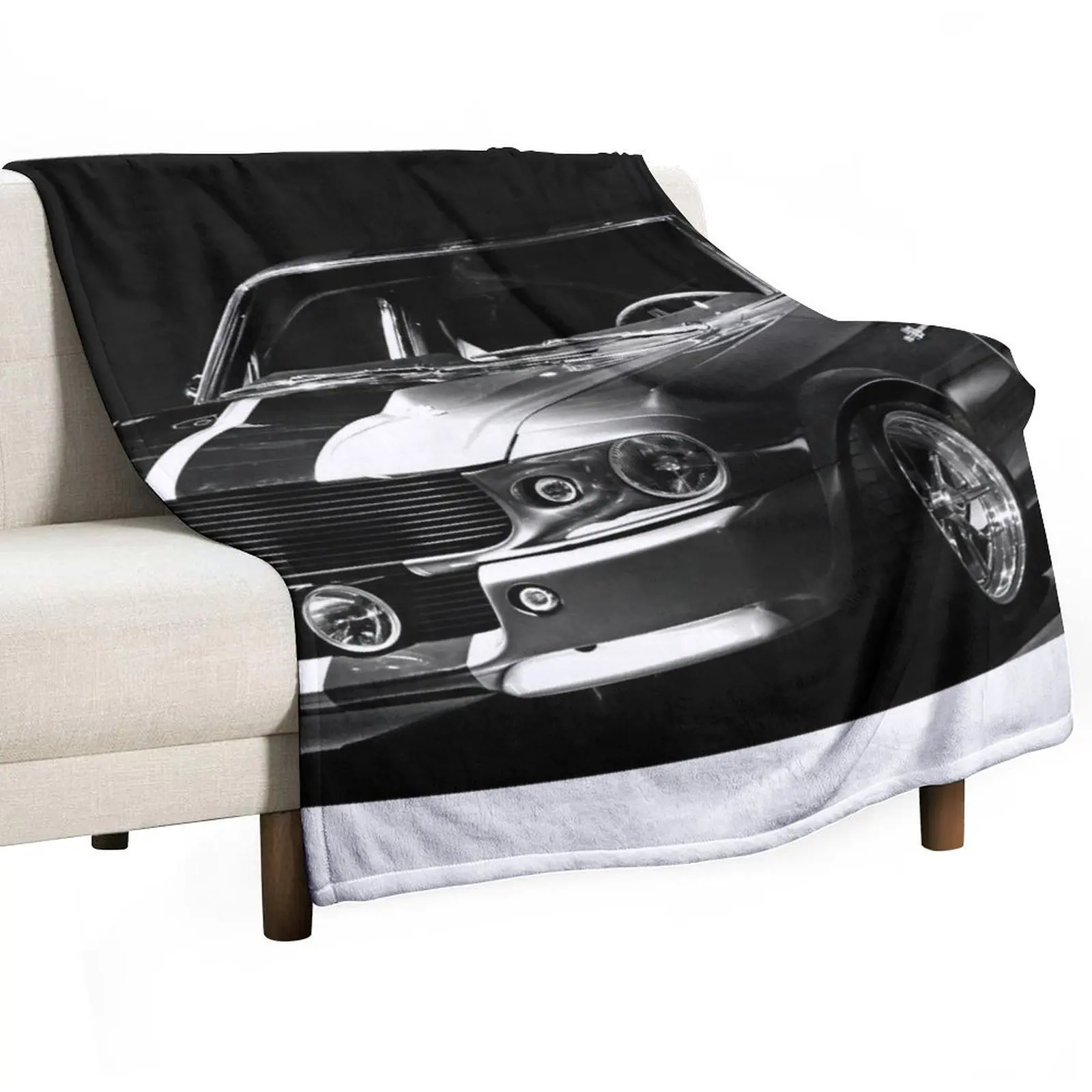 

1967 Ford Mustang Shelby GT 500 Throw Blanket warm winter Sofa Blankets