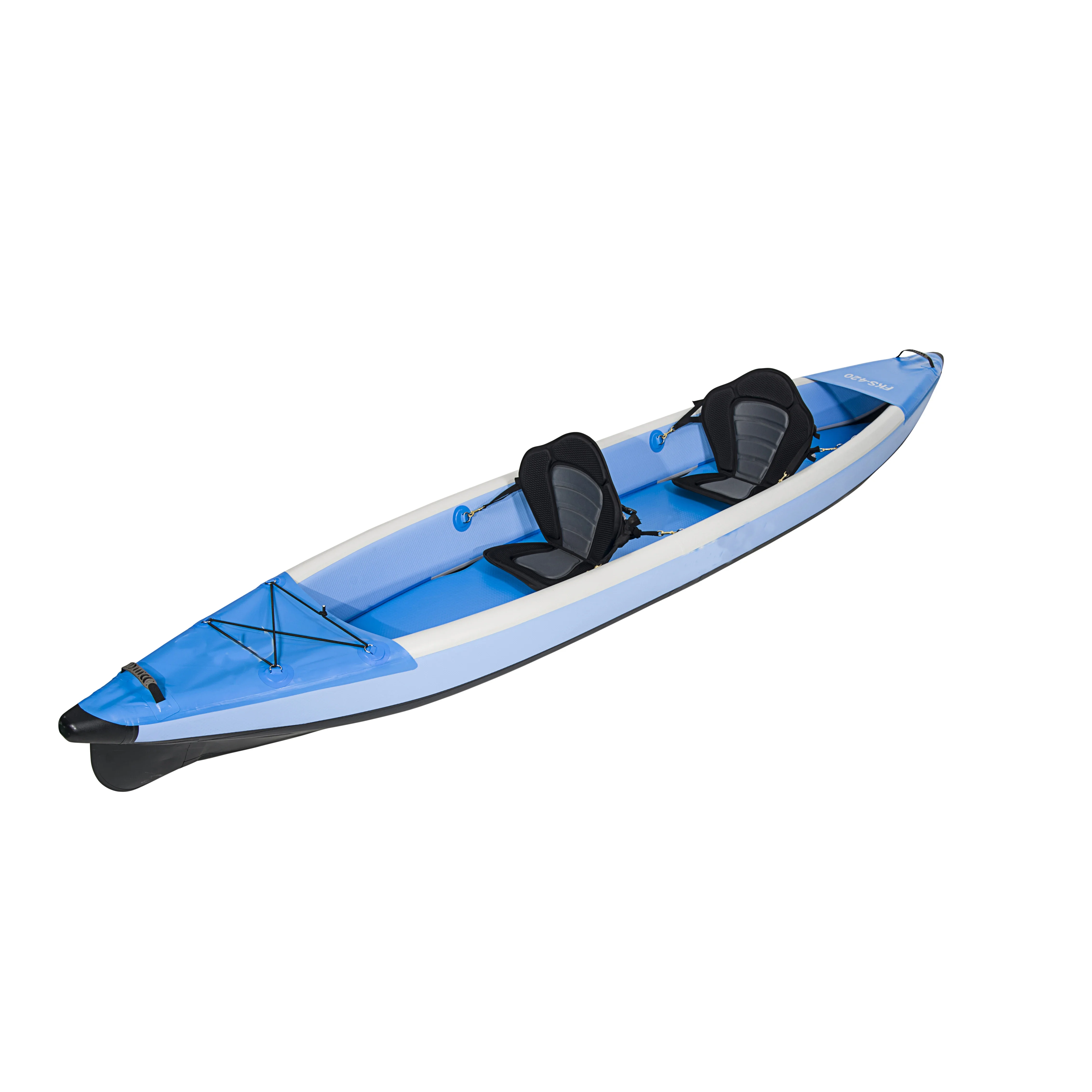 

Water Sport Fishing Canoe Rowing Boat Drop Stitch Material Inflatable Tandem Sit In Double Kayak