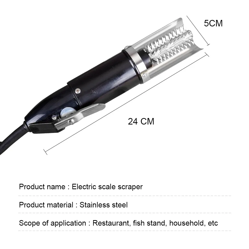 Seafood Knife 120W Waterproof Electric Fish Scale Scraper Fishing Scalers Clean Easy Fish Stripper Remover Cleaner Tool