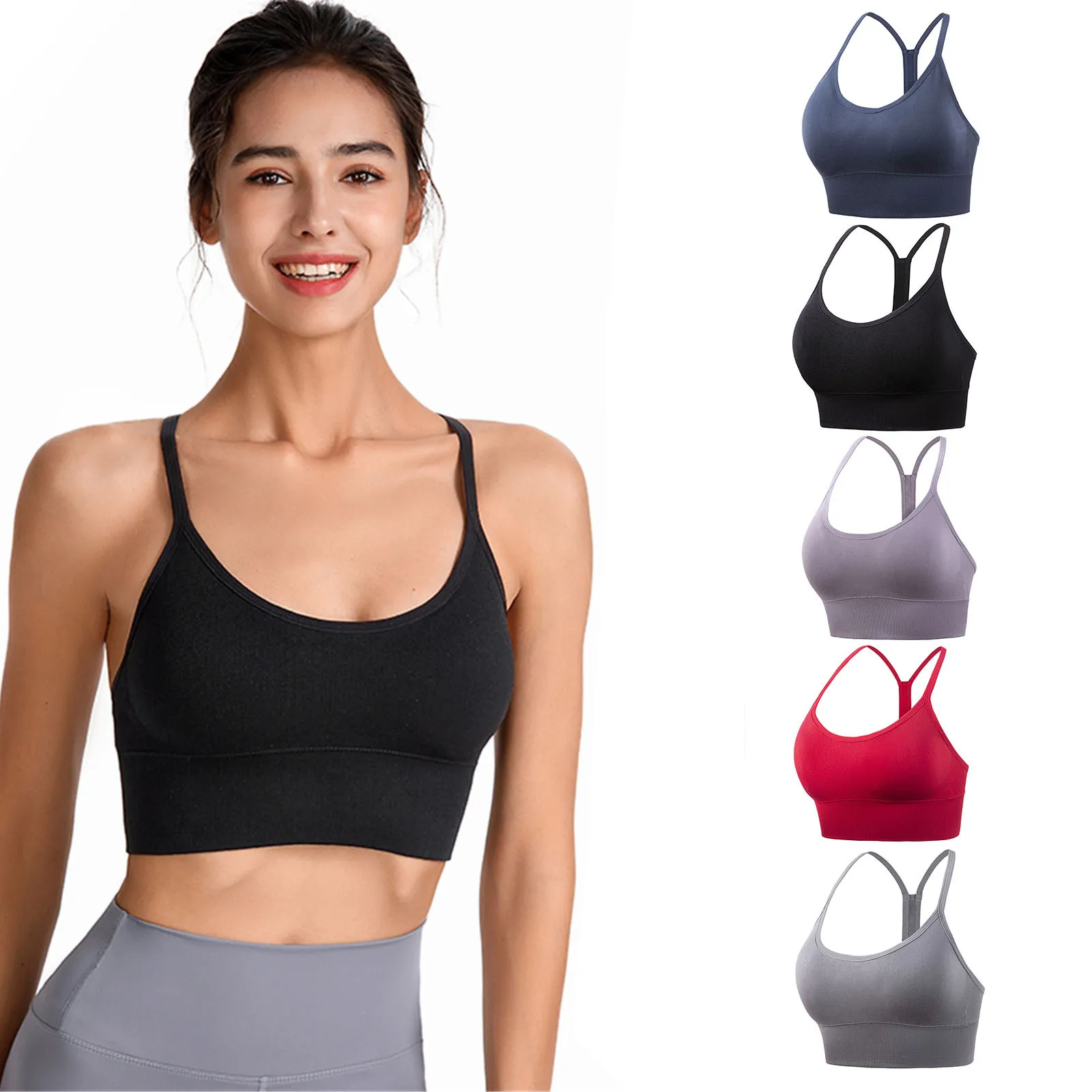 Women Yoga Underwear Back Gathering Breathable Yoga Sports Vest Y-Type Sport Bra Women Plus Size Fitness Crop Tops Workout