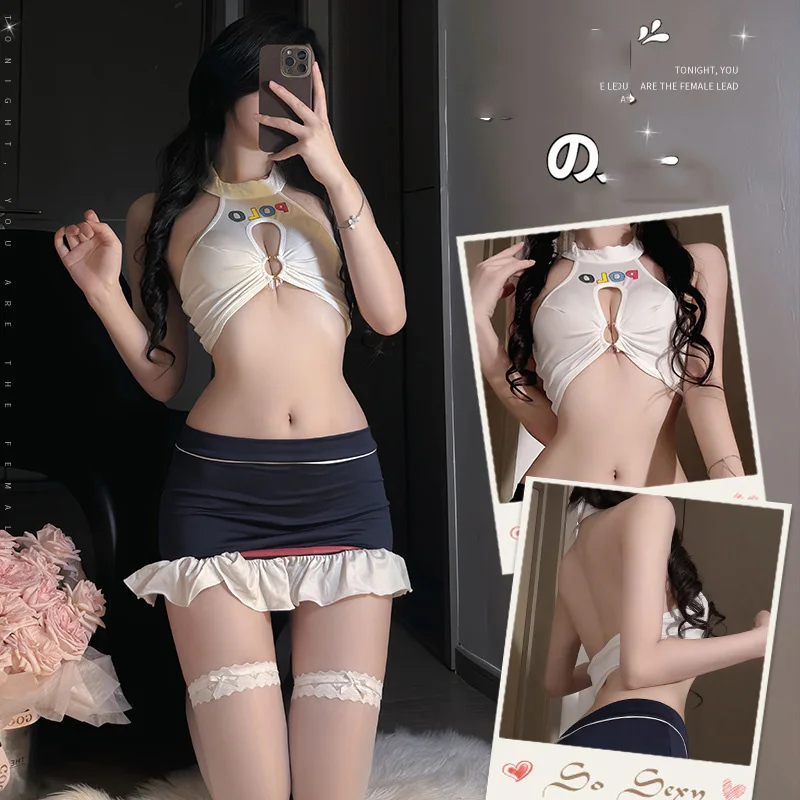 Lencería Sexy Campus lindo JK conjunto dulce uniforme tentación pasión sin desprendimiento conjunto ropa de lujo disfraces de sirvienta sin censura xxx