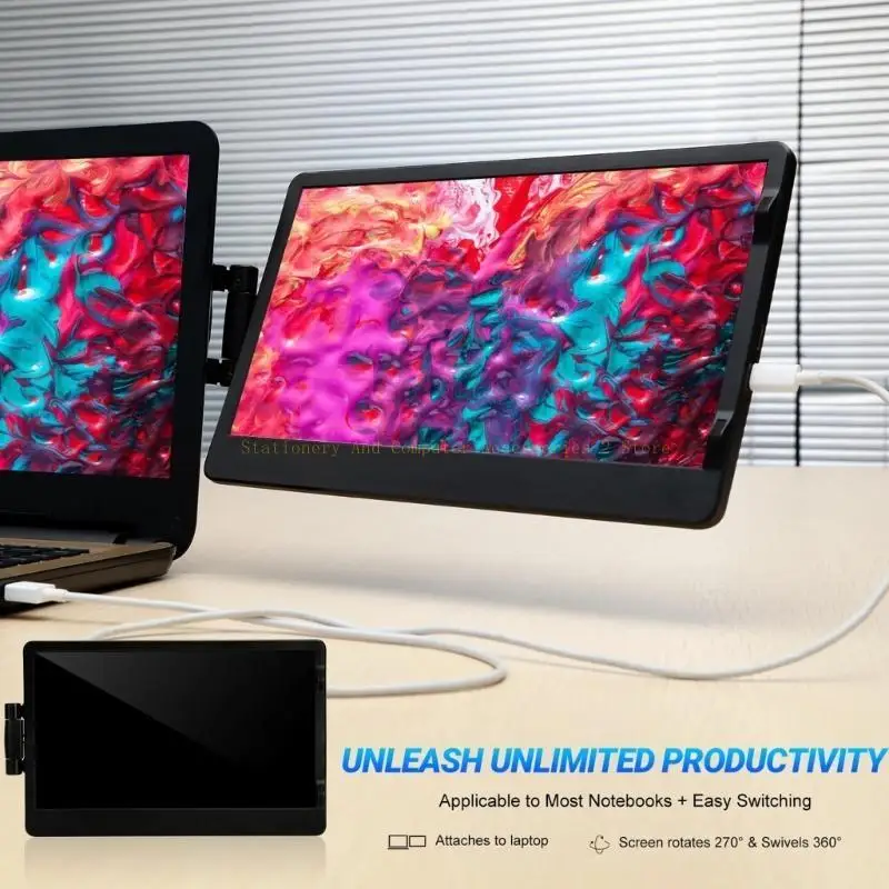 Laptop Extension Screen IPS Panel USB C Compatibility Travel Friendly Display