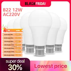 B22 Led Light Bulbs Bayonet 220V 100W Equivalent 3000K 6500K 12W 1200lm LED Bulbs Energy Saving Non-dimmable Pack of 6