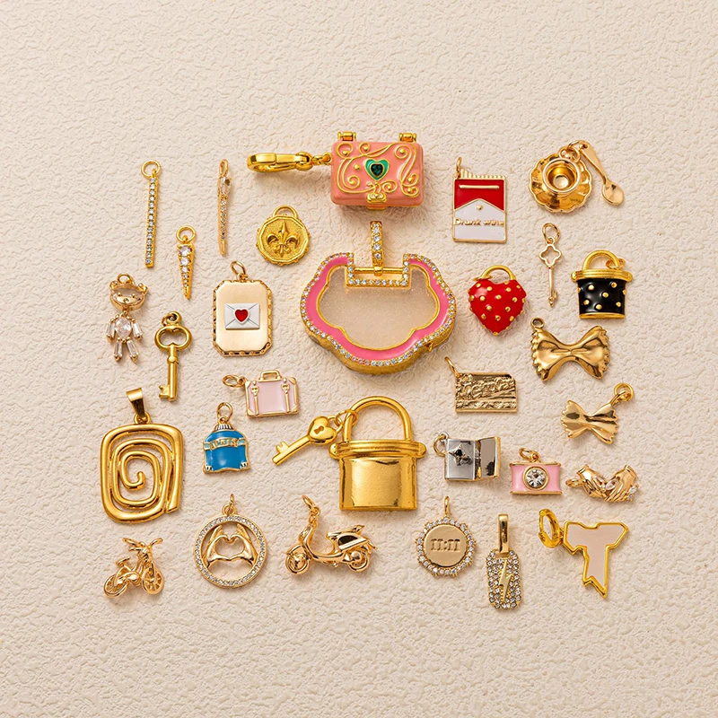 

10 шт., разноцветная нержавеющая сталь, маленькая подвеска с замком любви и молнией для изготовления ювелирных изделий, ожерелье, браслет, аксессуары