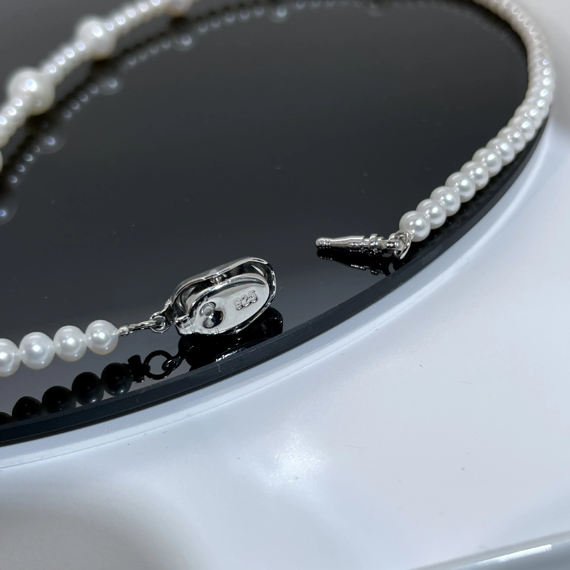 긴 흰색 진주 목걸이, 천연 진주, 4~5mm, 7~8 - Silver Bead Clasps For Pearl Necklace 리뷰 및 가격