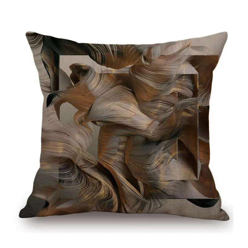 Modern Art Abstract Impressionism Flow Mindstorm Concept Art Cotton Linen Pillow Case For Sofa Home Decorative Cushion Cover