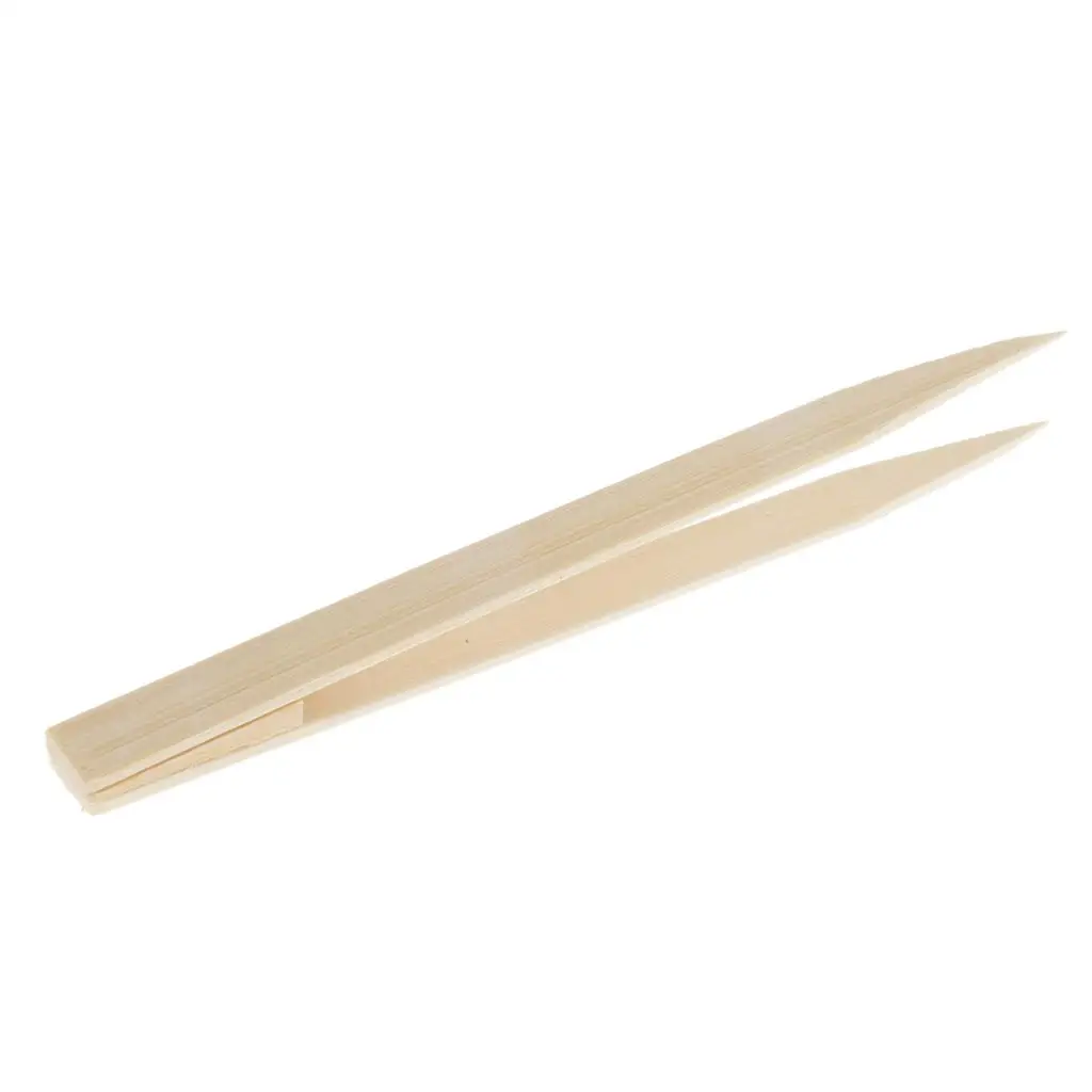 

15cm Unpainted Wooden Bamboo Tweezers Friendly Tools Pincers