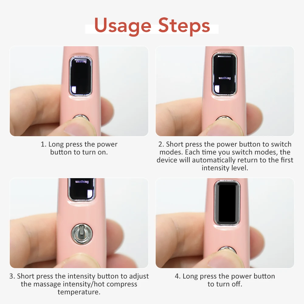 Eye Massager Rechargeable Hot Therapy Vibration Massage Facial Beauty Instrument 3 Modes Heat Eye Care Relieve Eye Fatigue