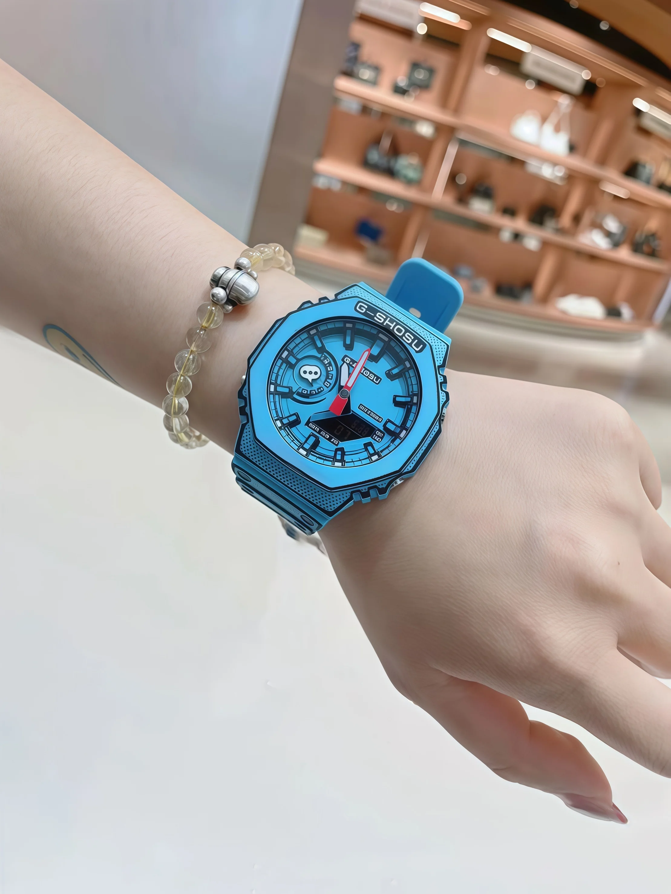 Sports men's and women's universal watch LED dual display world y time full function oak series 30