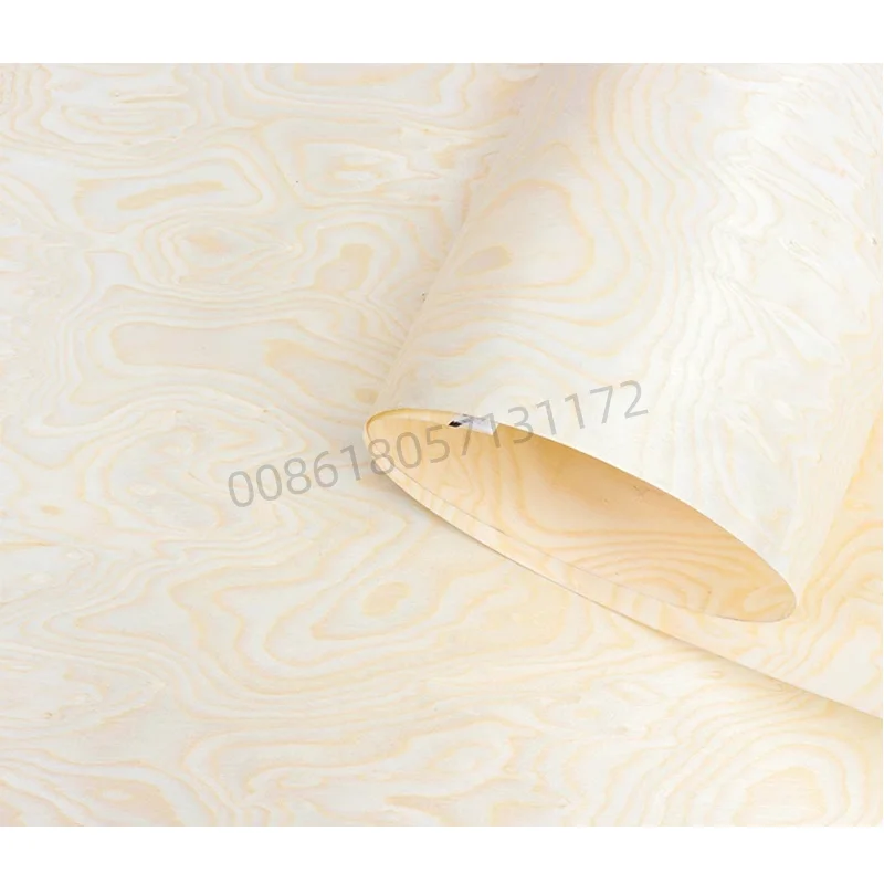 Reconstituted Engineered Wood Veneer with Birds Eye Burl Pattern, E.V., Fleece Backing, 1 Piece, for Furniture Home Decor,Cream