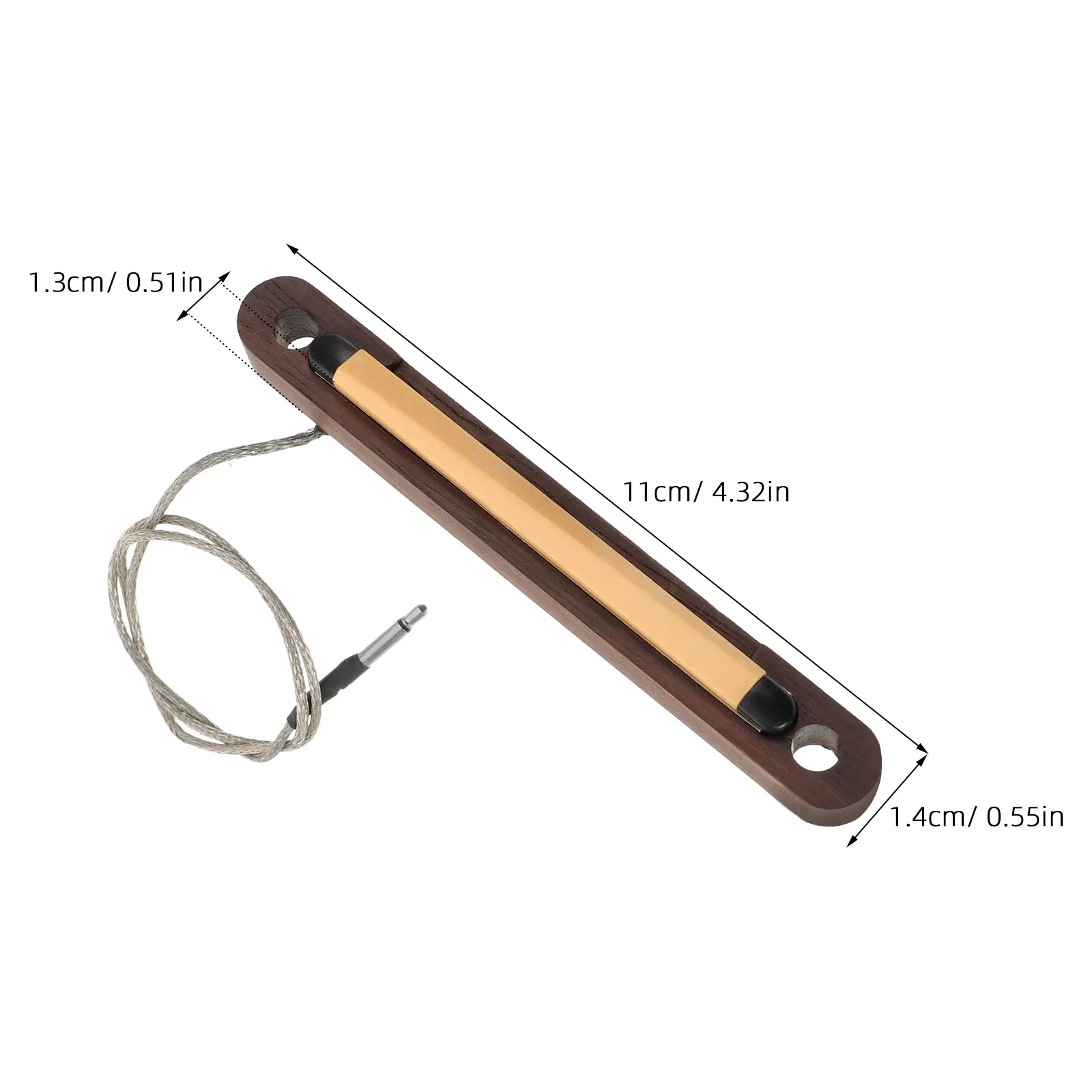 1 Set 6-String Acoustic Bass Guitar Bridge With Piezo Pickup-Wooden Bridge With Under-saddle Piezo Pickup, 2.5mm Jack Compatible