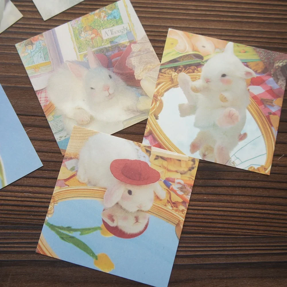 

8*8cm 30pcs Rainbow Rabbit Love Candy Style Creative Craft Paper As Background Scrapbooking Decoration DIY Use