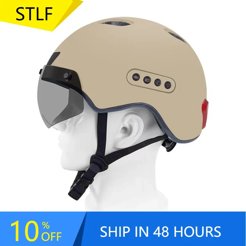 

STLFAdult Bike Helmet with Auto Sensor Rear LED Lights Turn Signals Cycling Smart Helmet for Urban Traffic