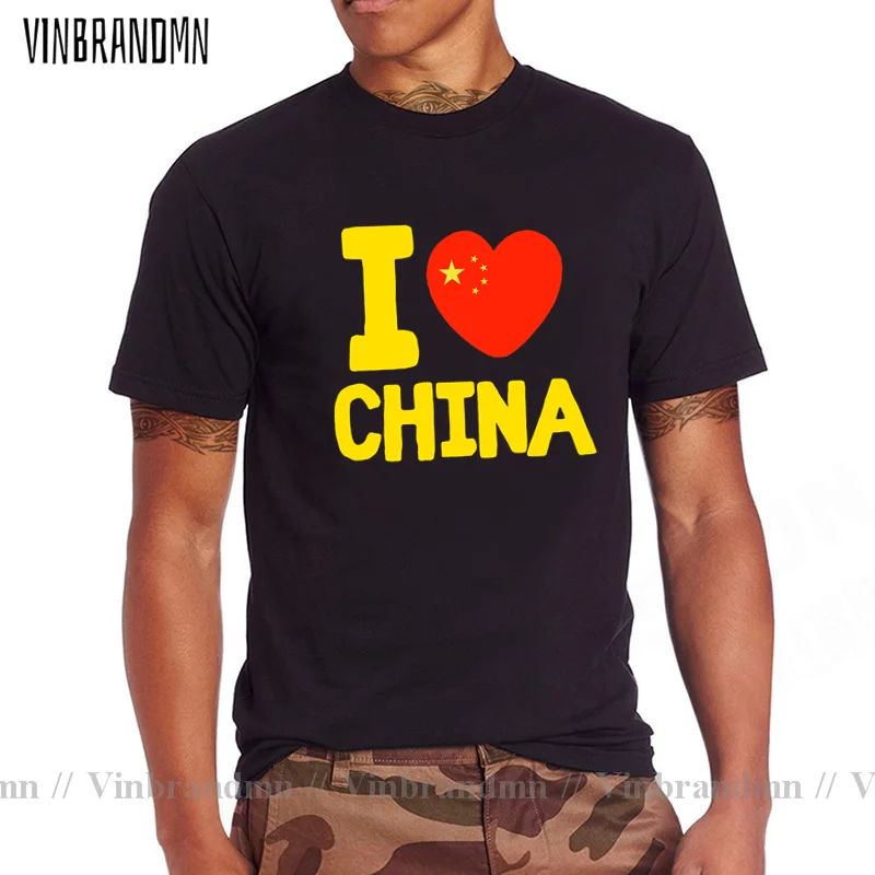 People's Republic of China CHN mens t-shirts I Love China Short sleeve clothes cotton summer Streetwear casual Fashion Print New