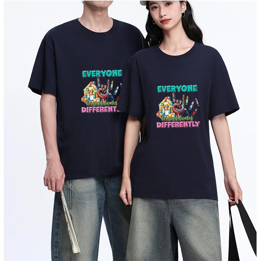 Rainbow Hand Gesture House Crayons Printed T Shirt Cotton S-XXL Personalized Custom Casual Short Sleeve Tee Aesthetic Graphic To