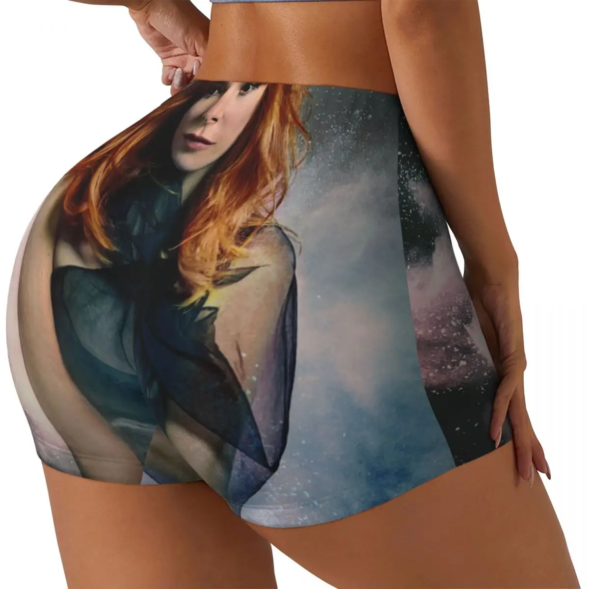 Custom Mylene Farmer Running Volleyball Gym Shorts Women French Singer Athletic Workout Yoga Shorts