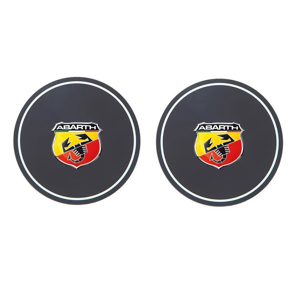 2 sztuki podstawki na kubek na wodę uchwyt na butelkę wodoodporne slipmata akcesoria samochodowe do Abarth 124 125 500 695 5CC logo TC