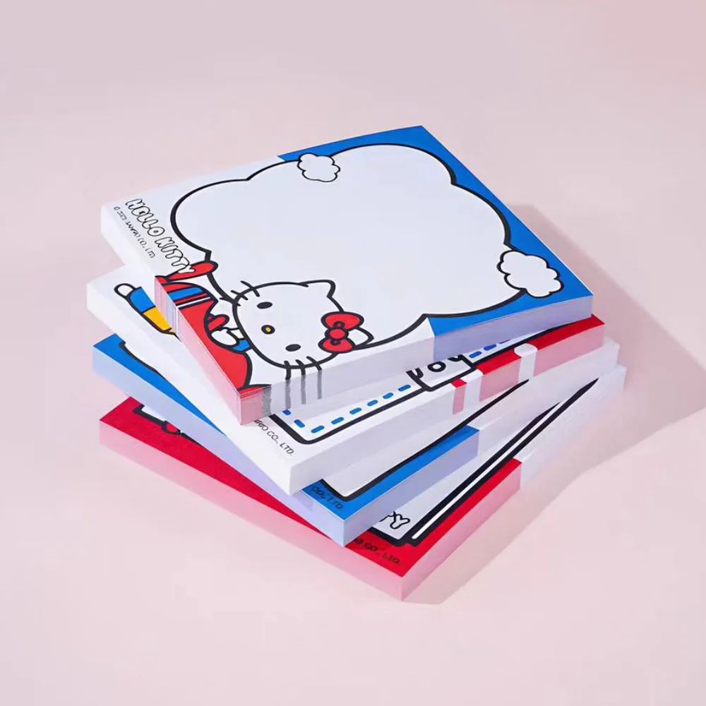 50 قطعة حقيقية سانريو مرحبا كيتي ملاحظات لاصقة صغيرة Kawaii Kt القط المعلم اللوازم المكتبية طالب القرطاسية الفتيات هدايا عيد