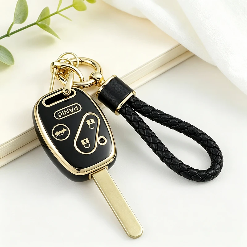 TPU Protector Case Holder for Honda Accord Element Pilot CR-V HR-V City Jazz Odyssey Civic Car Remote Fob Key Cover Keychain