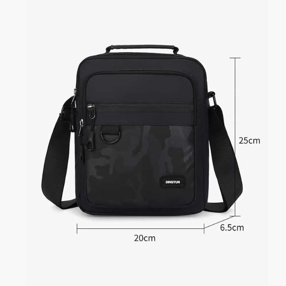 Solid Color Messenger Bag Fashion Design Square Shape Zipper Shoulder Bag Oxford Storage Belt Bag Men