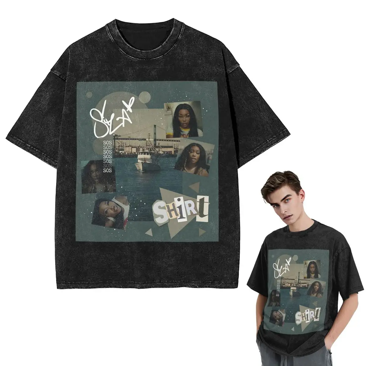 

Streetwear T-Shirts SZA Song Singer Washed T Shirt Short Sleeve Hip Hop T-Shirt Tops Tees for Men Women