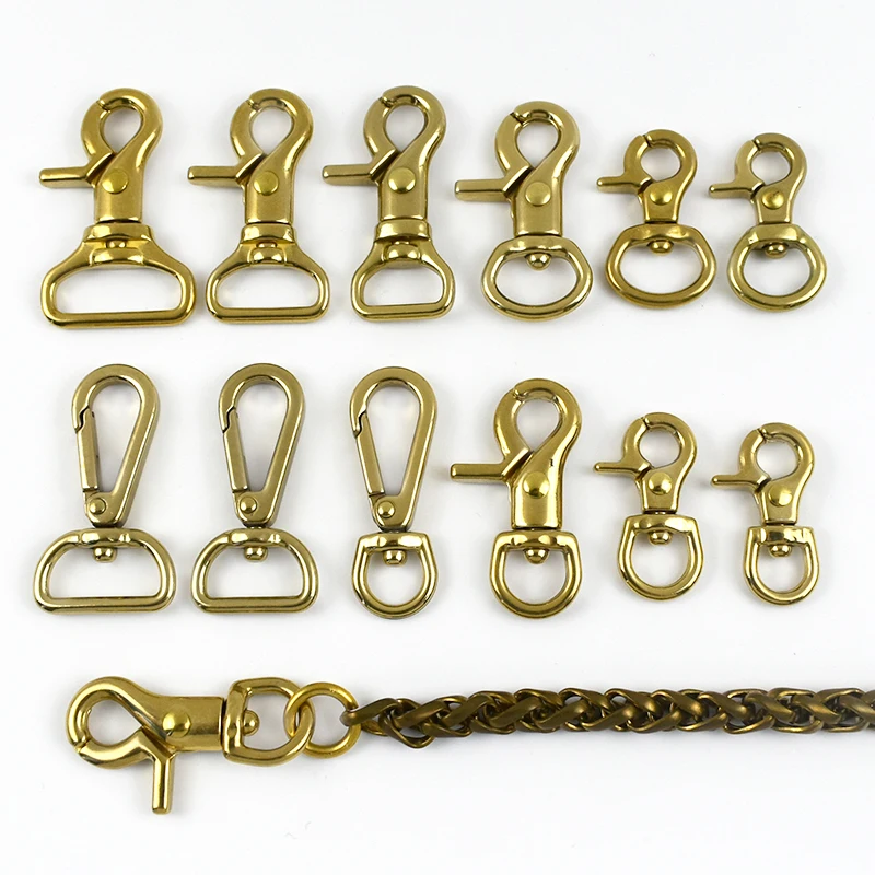 

Meetee 2-10Pcs 10-25mm Brass Metal Spring Buckles Swivel Lobster Clasp Keychain Carabiner Webbing Strap Pet Collar Accessories