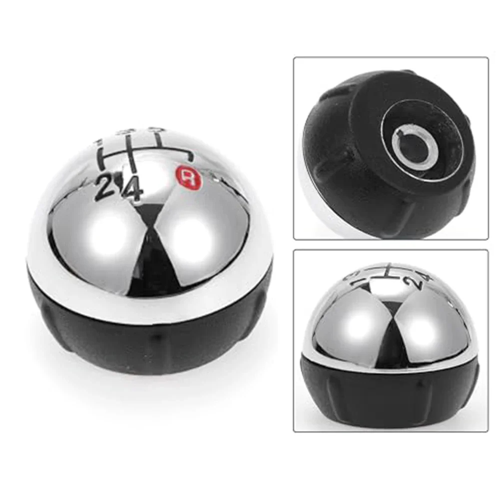 1 Pcs Car 5 Speed Black Chrome Silver Front Manual Gear Shift Knob Plastic For Fiat 500 2007-2018 Interior Parts