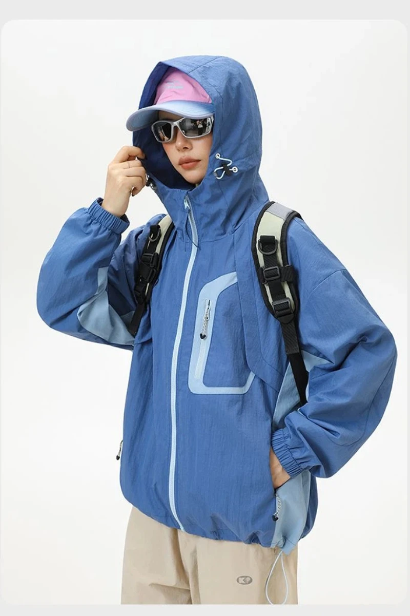 الرجال معطف خندق معطف العصرية للجنسين مقنعين سترة واقية اللون كتلة الشباب ملابس العمل الحضرية نمط الخريف نمط وظيفي الترفيه