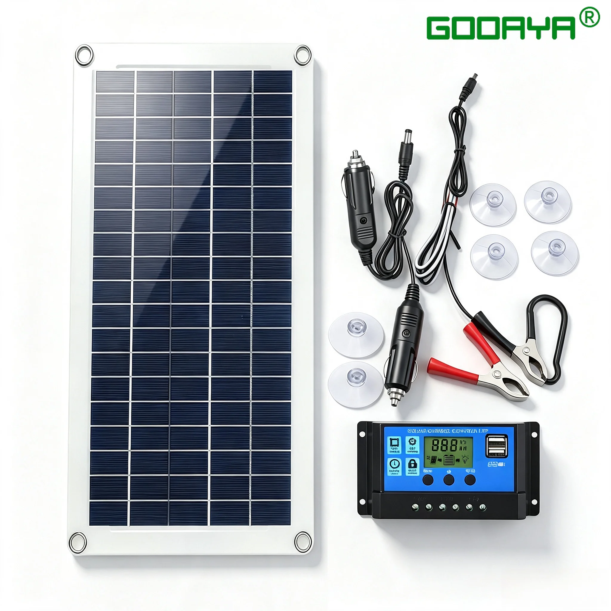 1000W Solar Panel 12V Solar Cell 10A-100A Controller Solar Plate Kit for Phone RV Car Caravan Home Camping Outdoor Battery