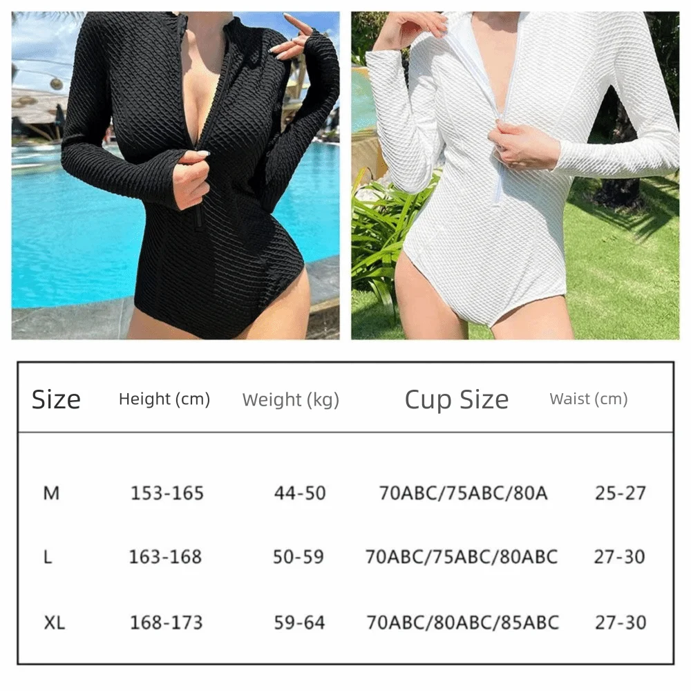 تصميم التحكم في البطن، بدلة سباحة قطعة واحدة فائقة الجنية، تأثير التخسيس، أكمام طويلة، ملابس سباحة واقية من الشمس، قطعة واحدة للحماية من الشمس