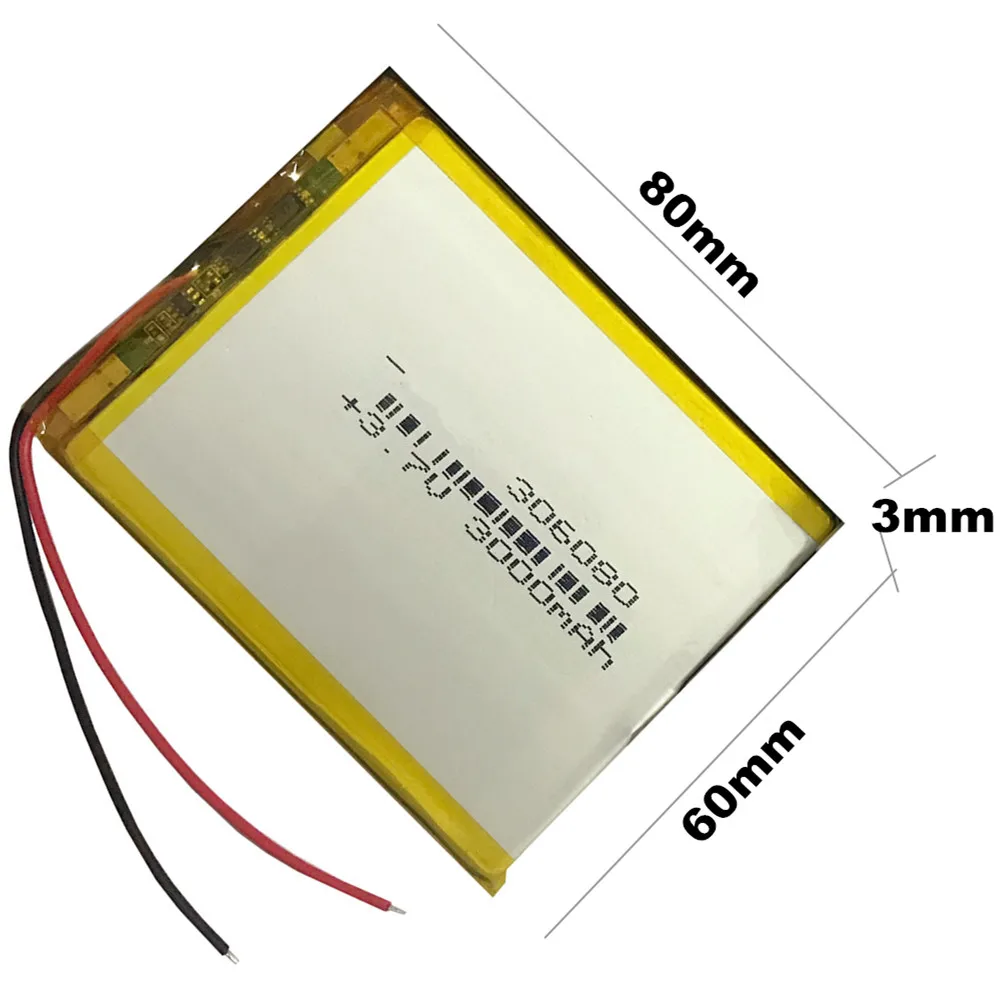 306080 306082 3.7V 3000mah Lithium polymer Battery For MP3 GPS Digital Camera Crema Sound Love Landing PDA E-book Tagus Gaia Eco