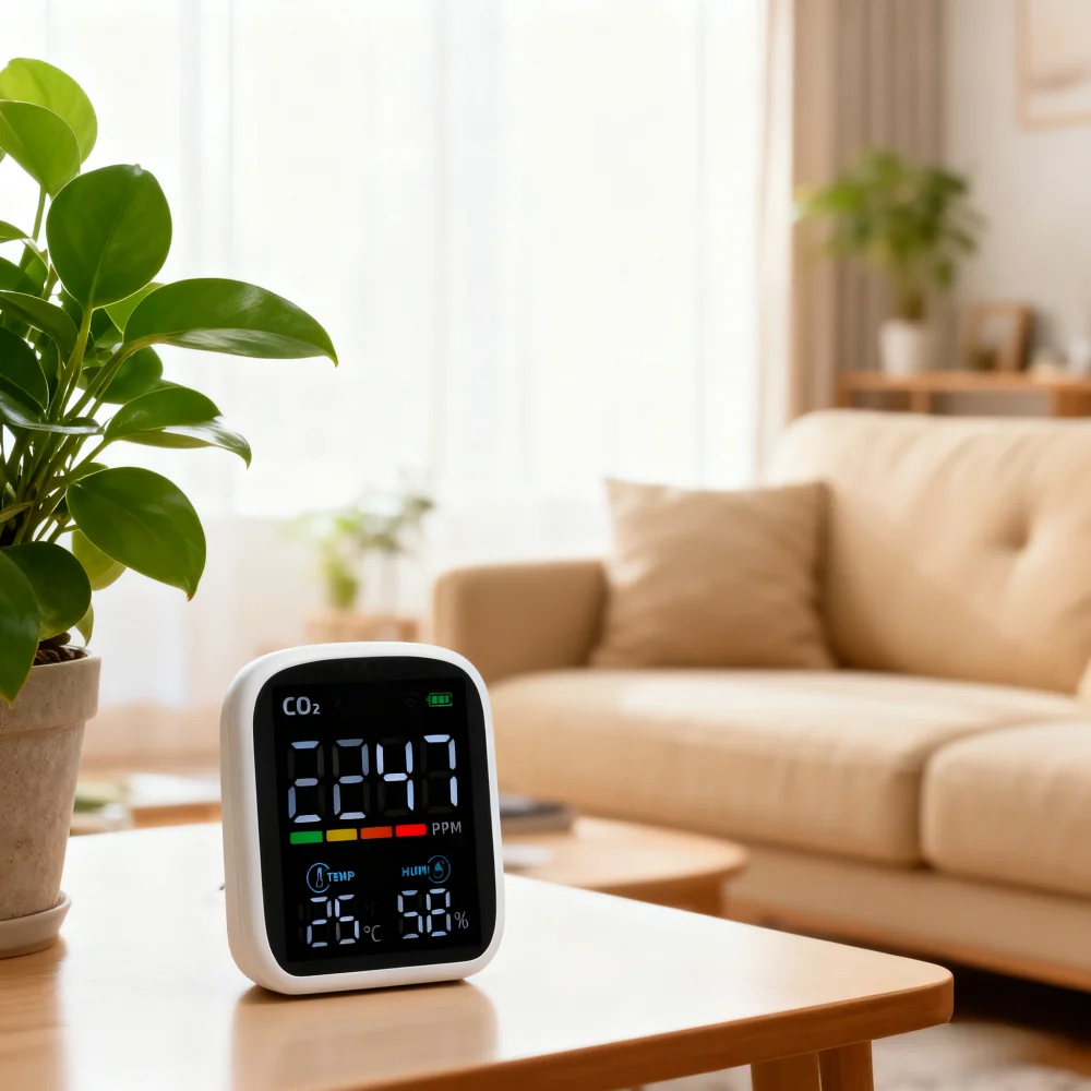 Portable WiFi Air Quality Monitor 3 in 1 CO2 Temperature Humidity Detector LED Display with NDIR Infrared Sensor APP Control
