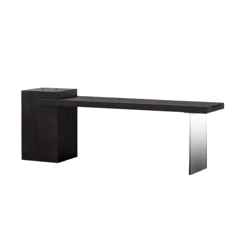 

Wabi Sansan Solid Wood Bench Bedroom Shoe Change Stool Log Bedside Stool Living Room Acrylic Bench