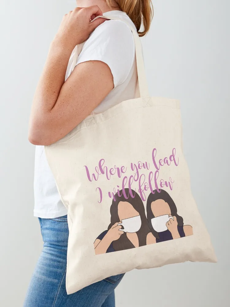 Where you lead I will follow Tote Bag Beach bag custom tote bag great shopping trolley