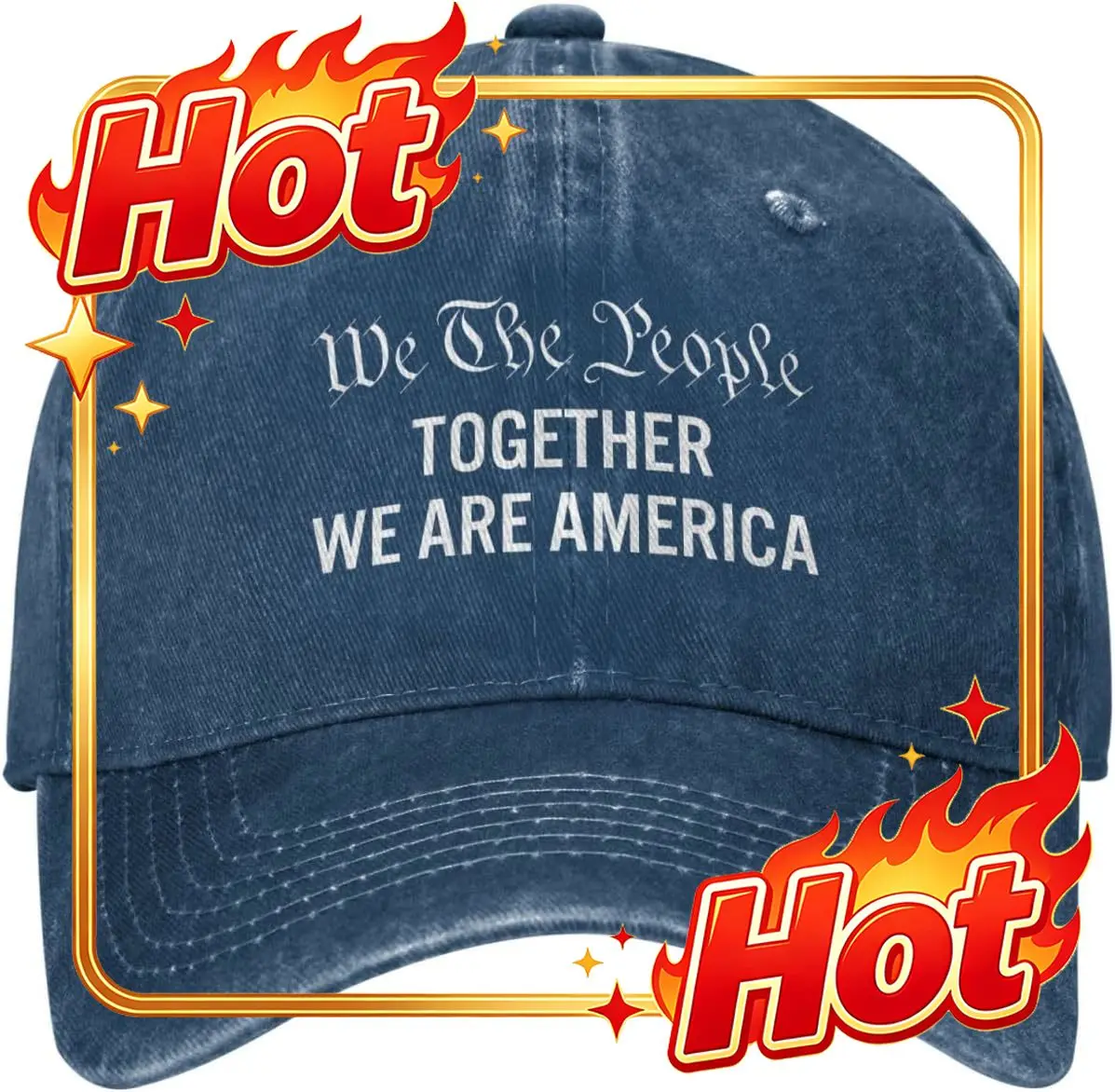 Custom Hat We The People Together We Are America Hat For Men Women Stylish Washed Distressed