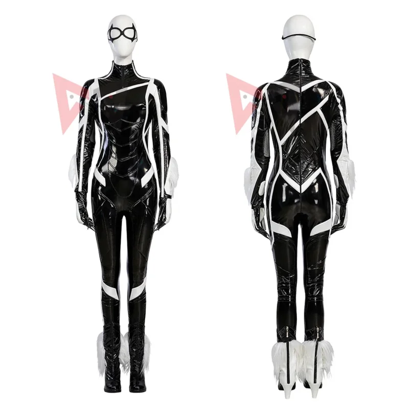 

New Black Cat Felicia Hardy Cosplay Costume Jumpsuit Mask Gloves Boots To Choose For Game Party Custom Made