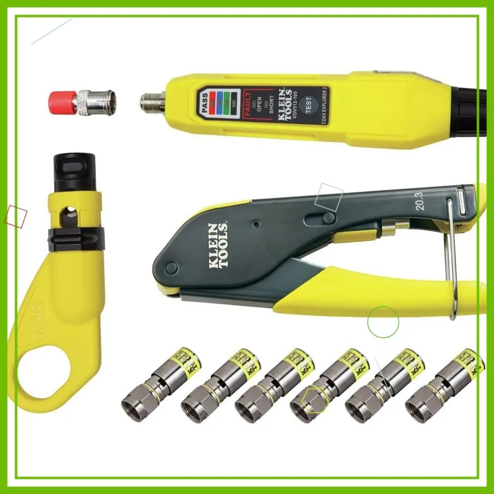 

Complete Coaxial Cable Installation Kit with Tester, Stripper & F-Connectors for RG6/6Q