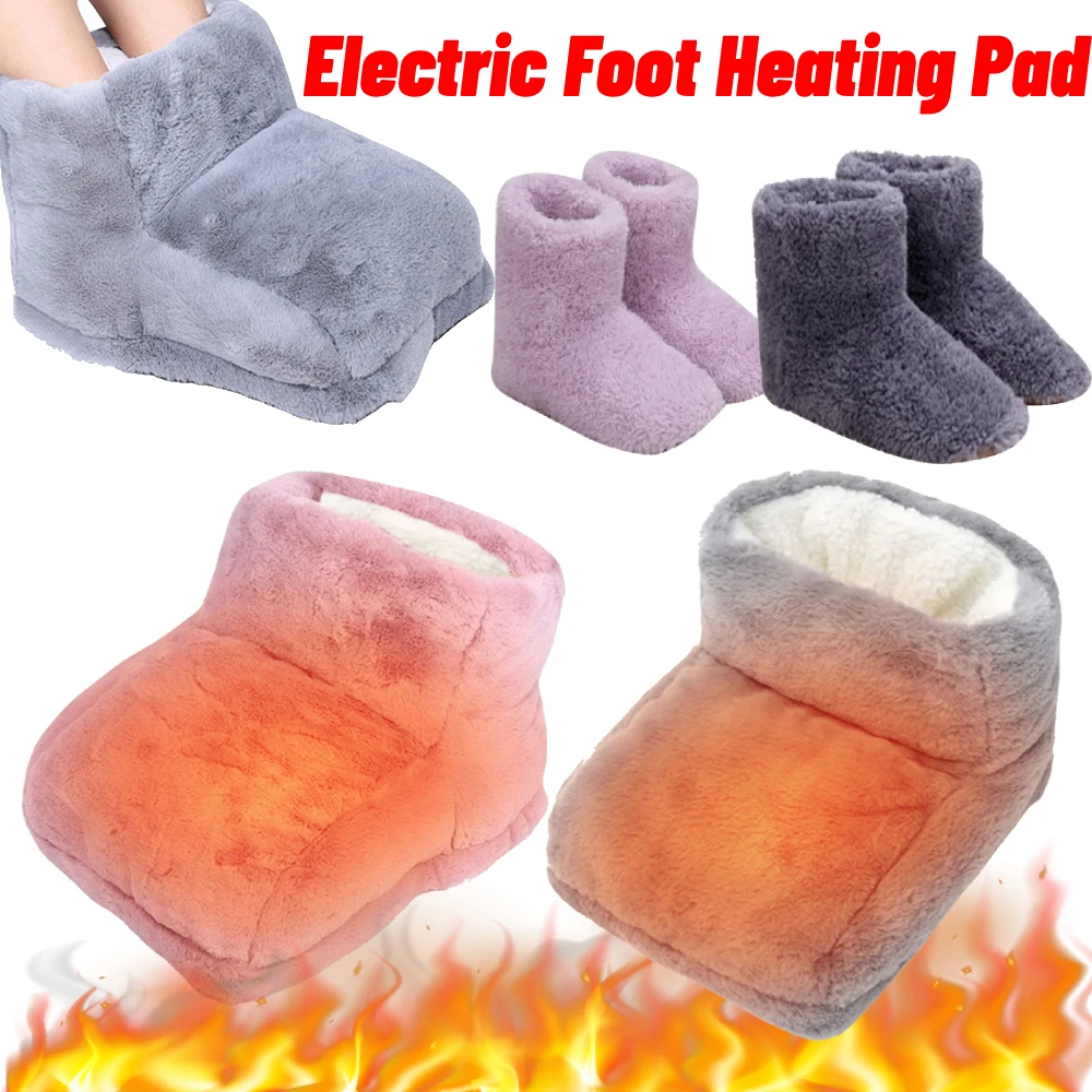 Electric Heater Foot Warmer USB Charging Fleece Soft Warm Foot Cover Washable Winter Feet Heating Pads For Home Bedroom Sleeping