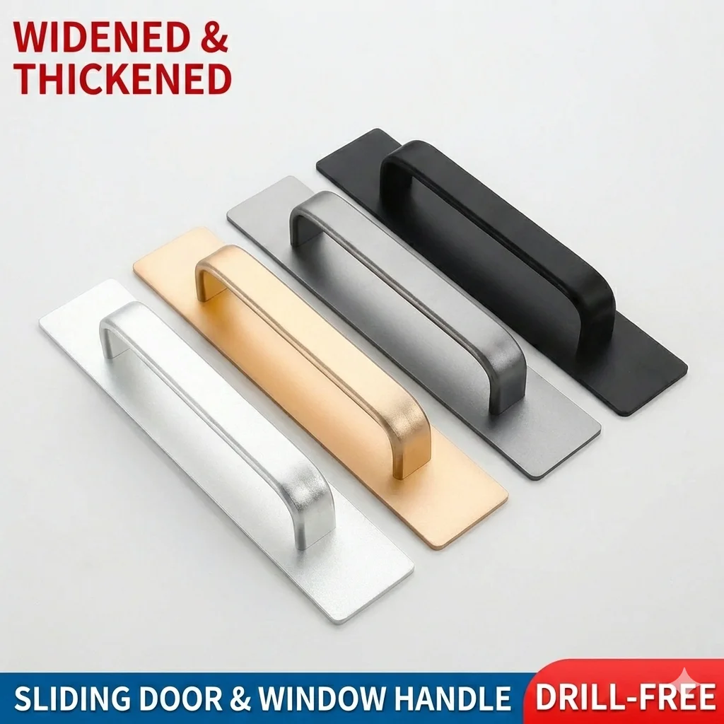 Multi-Purpose Self-Adhesive Drawer & Door Handles Plastic Durable Wardrobe Window Cabinet Organizer Paste Handle