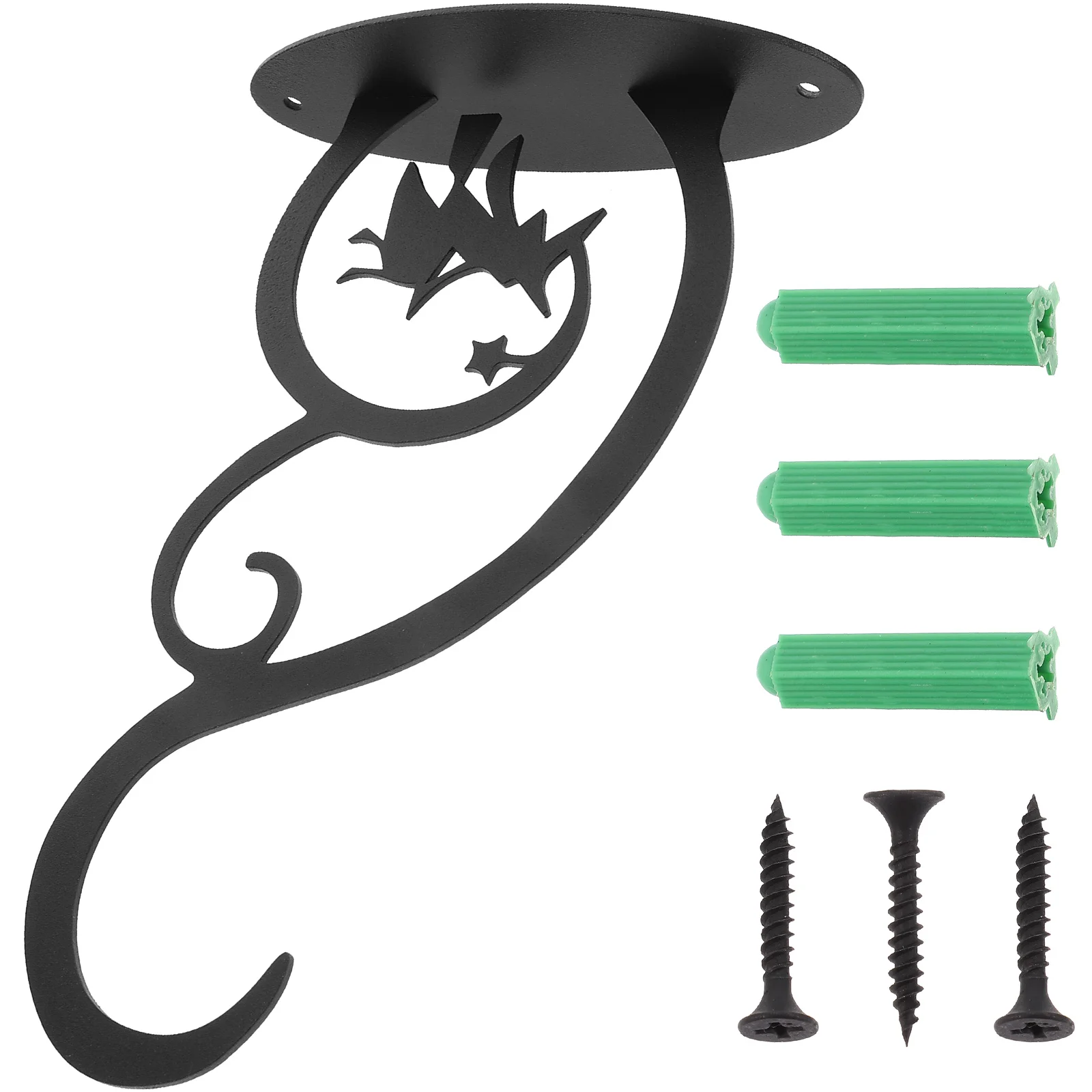 

Outdoor Flower Stand Hook Stable Plant Hanger Versatile Halloween Planter Hanging Wall Bracket Metal Iron Bird Feeder Pot