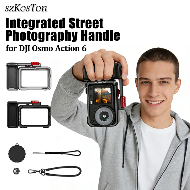 �y�Z�[�����zDJI Osmo Action 6�p���^���P�[�W�ی�P�[�X�A�R�[���h�V���[/�����Y�J�o�[�g���}�E���g�t���[���t��