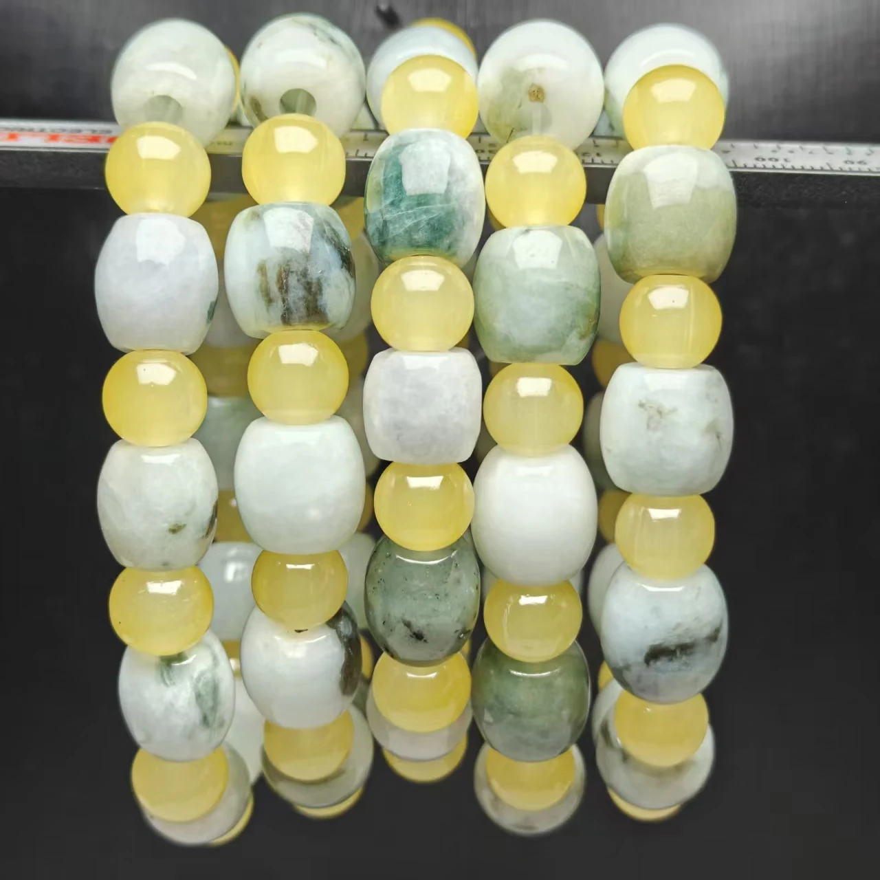 Xingyu Natürliches AAA Burma Jadeit Jade Eis-Samen Schwebende Blumen Trommel-Perlen Armband Glatter Schmuck Mysteriöser Edelstein Geschenk – Detail 6