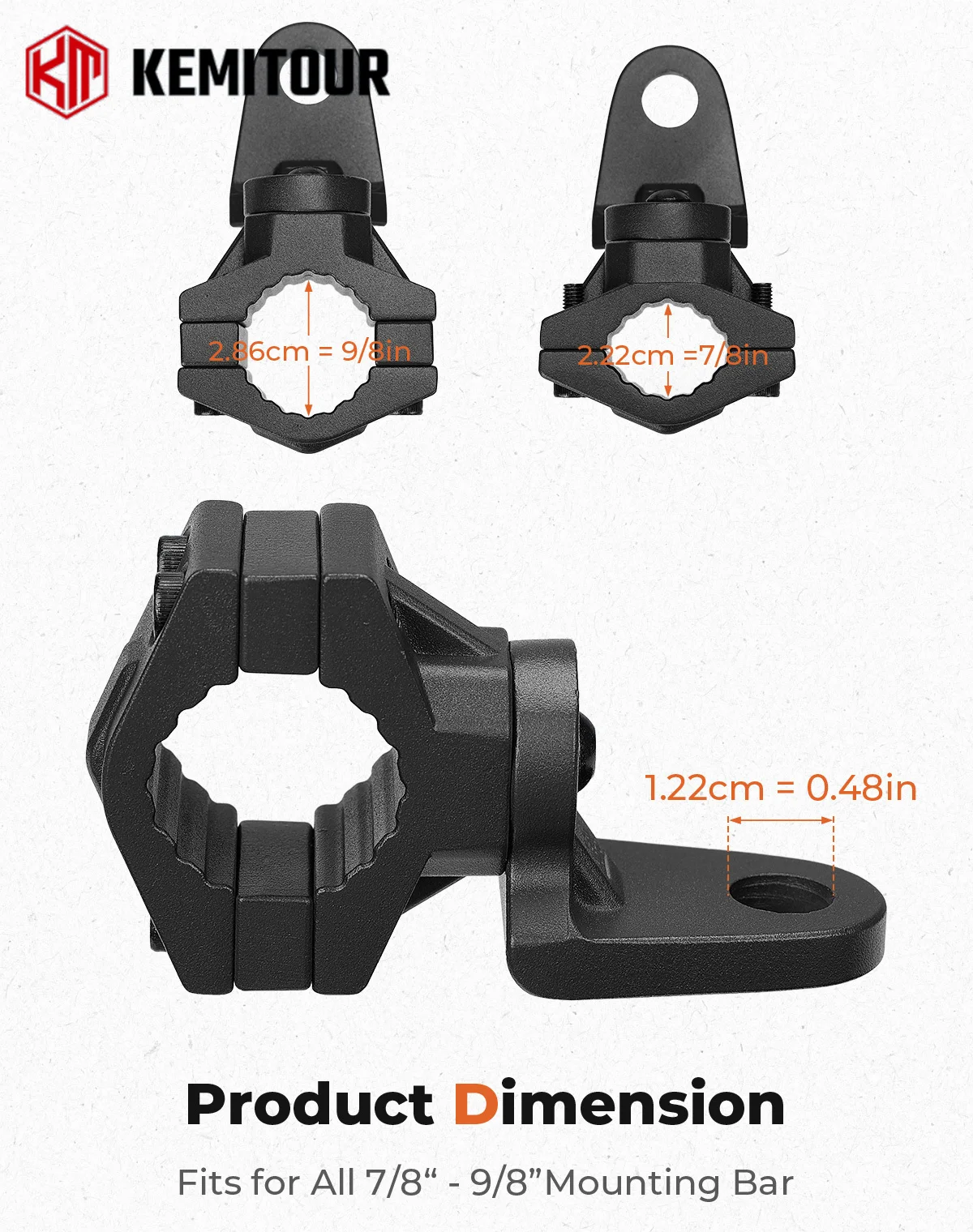 

Aluminium Headlight Clamps Brackets Whip Light Flag Mount Fit for 0.875"-1.125" Roll Bar Clamp for ATV UTV SXS Snowmobile