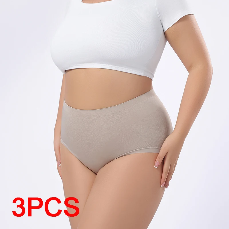 3Pcs Fashion Briefs Panties Women Underwear Soft Sports Plus Size Panties Set Pack Women's Lingerie Sexy Lady Belly Reducing